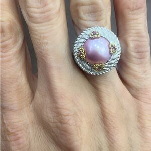 Judith Ripka Sterling silver pink pearl ring